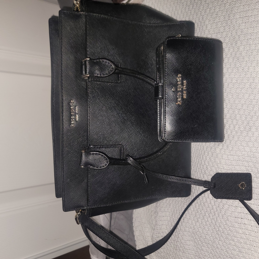 Kate Spade Black Leather Tote and Wallet Set